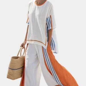 Mirthe | Conjunto aireado de dos piezas con rayas y corte oversize
