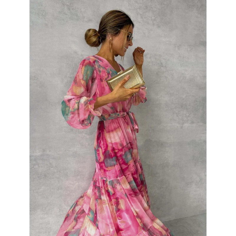 Kalani | Elegante vestido floral con escote en V - Imagen 5