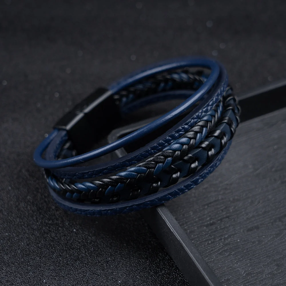Cruz - Pulsera de cuero para hombres – robusta, elegante y atemporal - Imagen 6