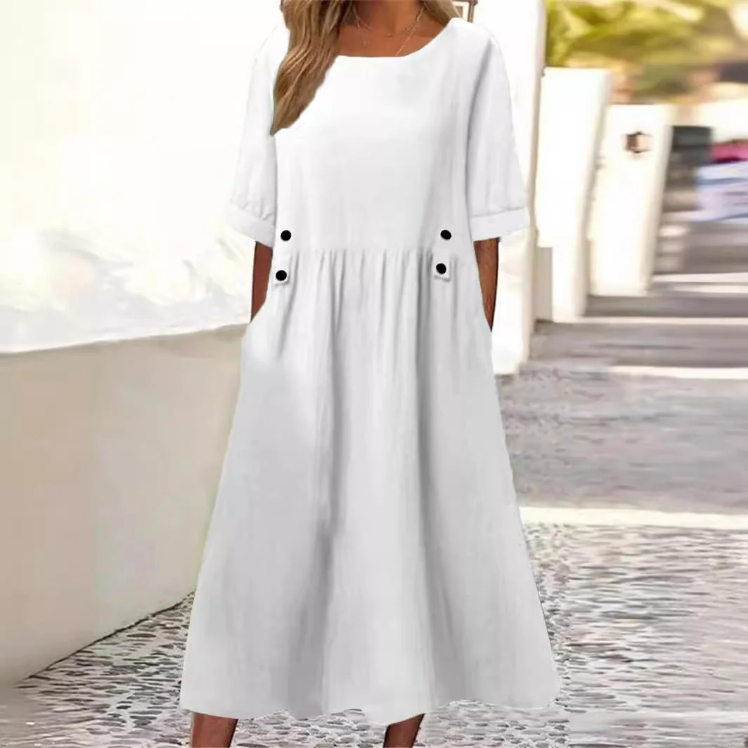 Aida - Vestido midi con botones - Imagen 2