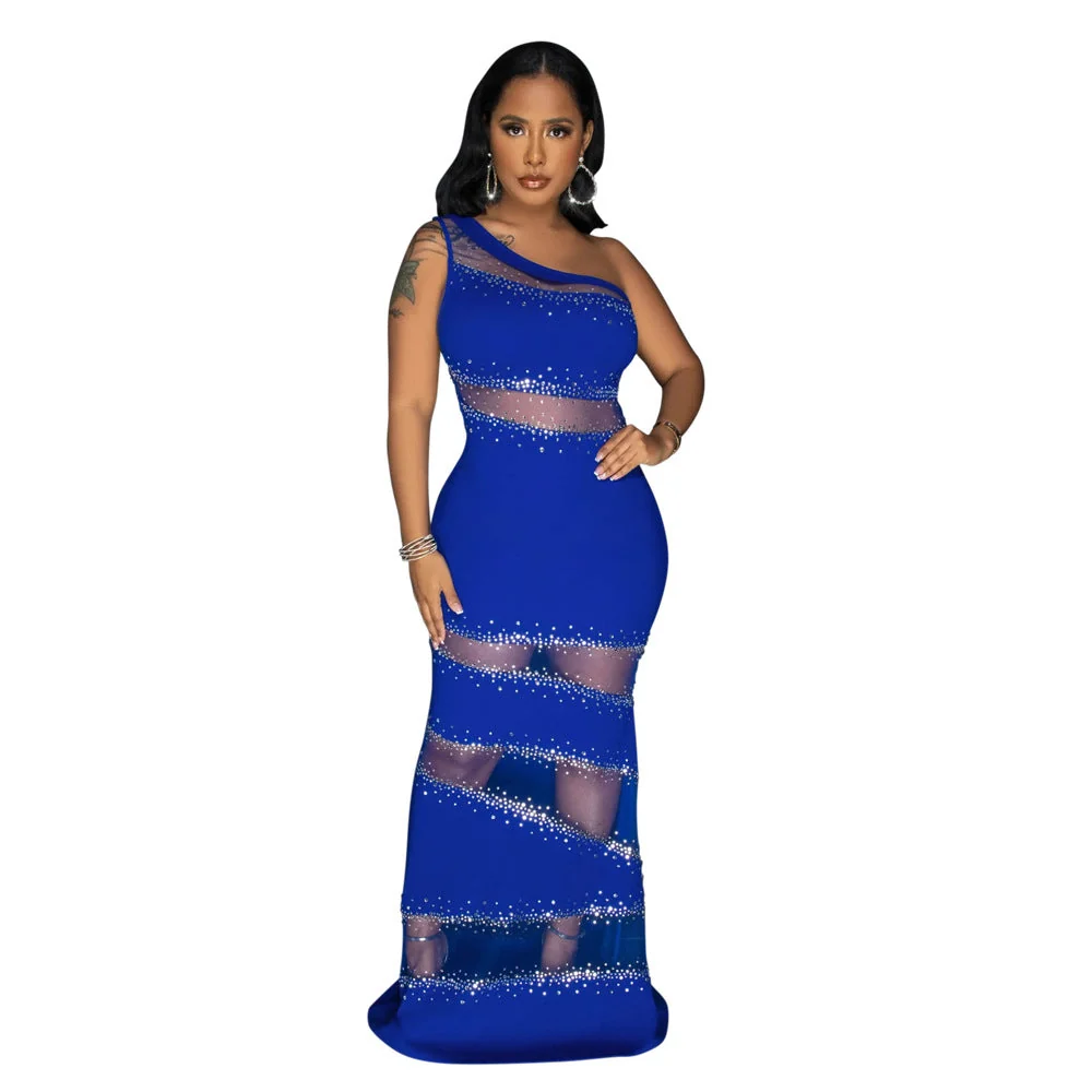Kat ™ vestido largo de strass - Imagen 4