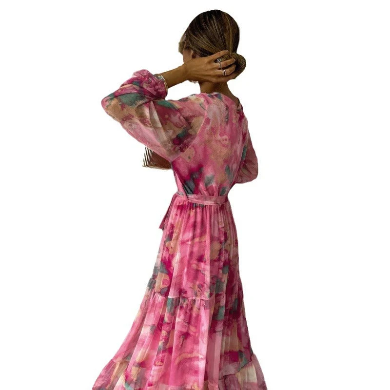 Kalani | Elegante vestido floral con escote en V - Imagen 6