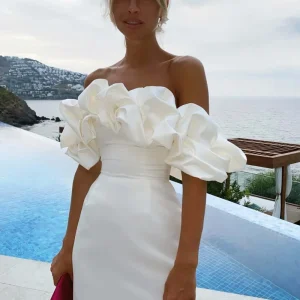 Emilie™ vestido de volantes sin hombros