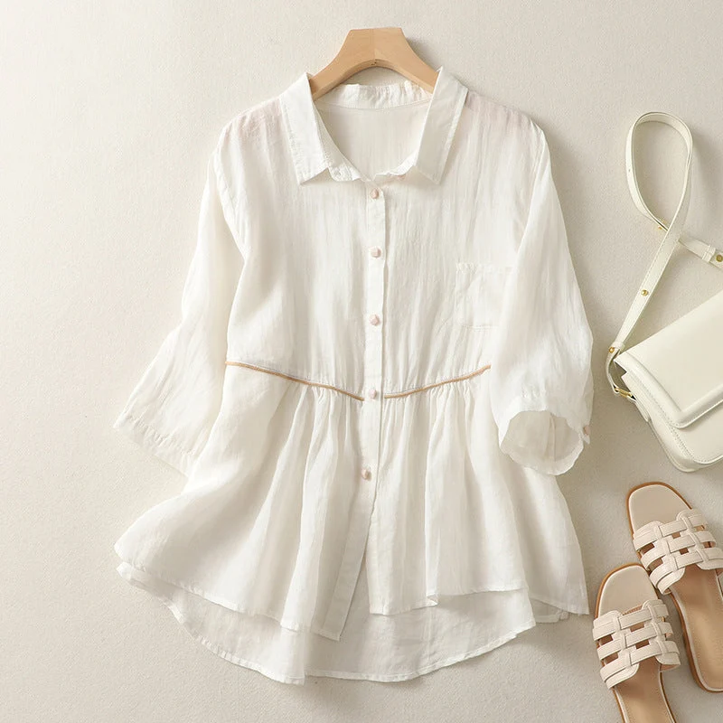 Laurienne™ | Blusa acampanada con botones - Imagen 2