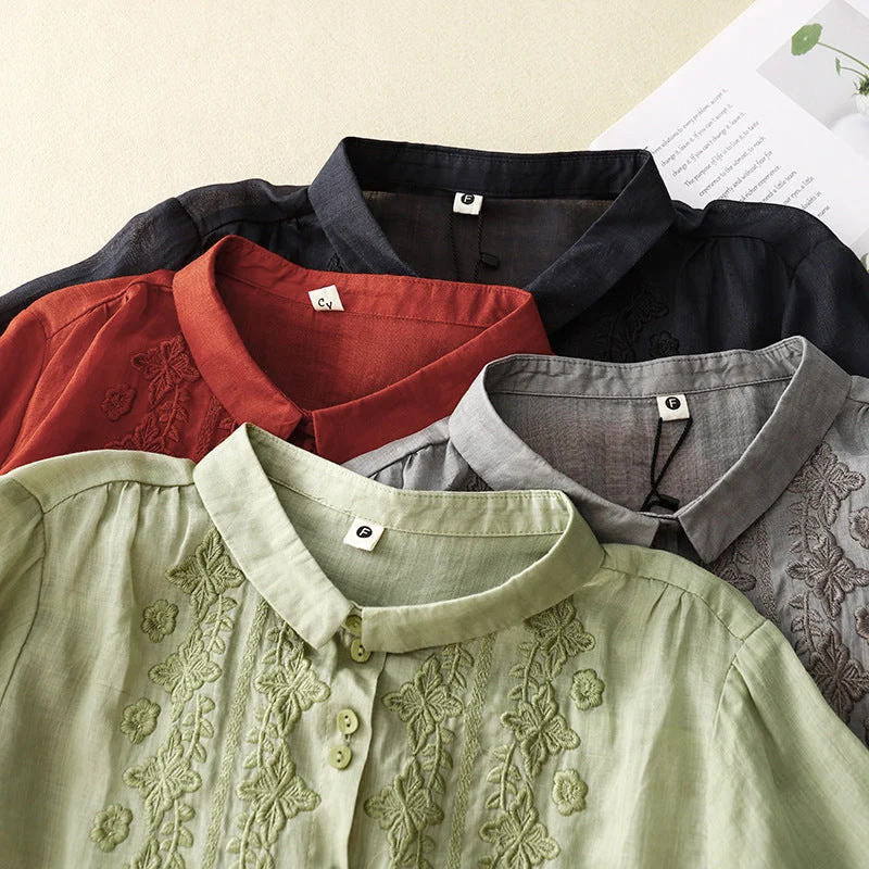 Laurienne™ | Blusa bordada con botones - Imagen 6