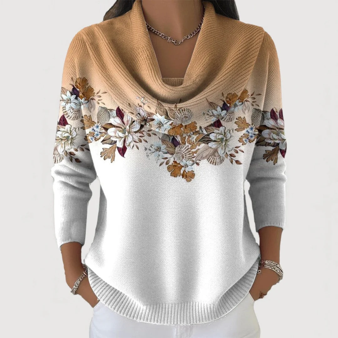 Amor | Suéter floral con cuello suave - Imagen 2