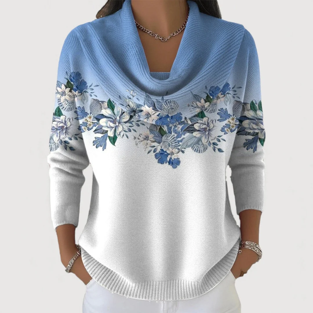 Amor | Suéter floral con cuello suave - Imagen 3