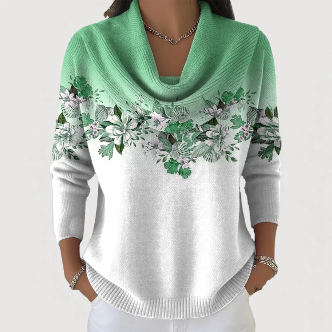Amor | Suéter floral con cuello suave - Imagen 5