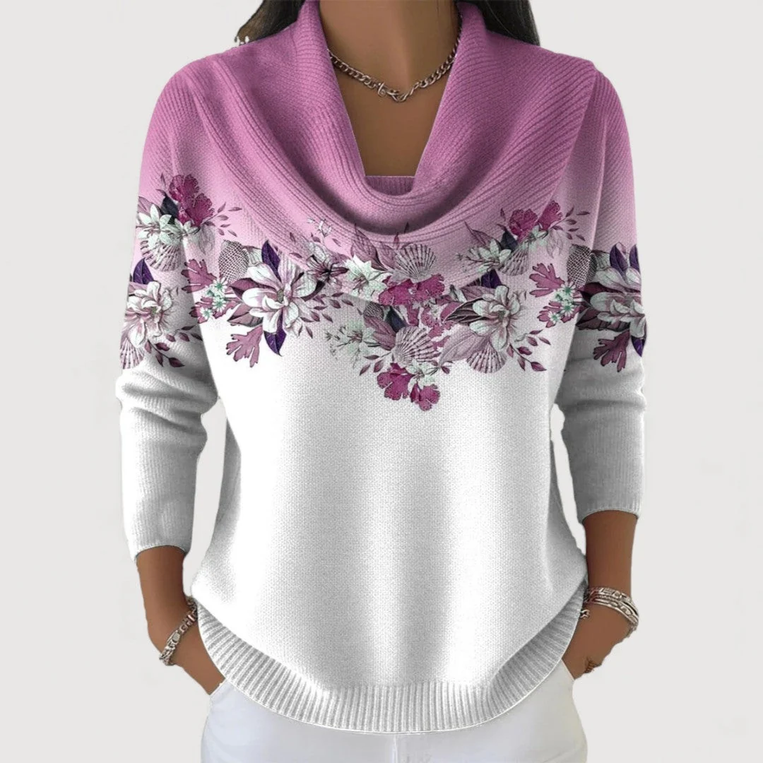 Amor | Suéter floral con cuello suave - Imagen 4