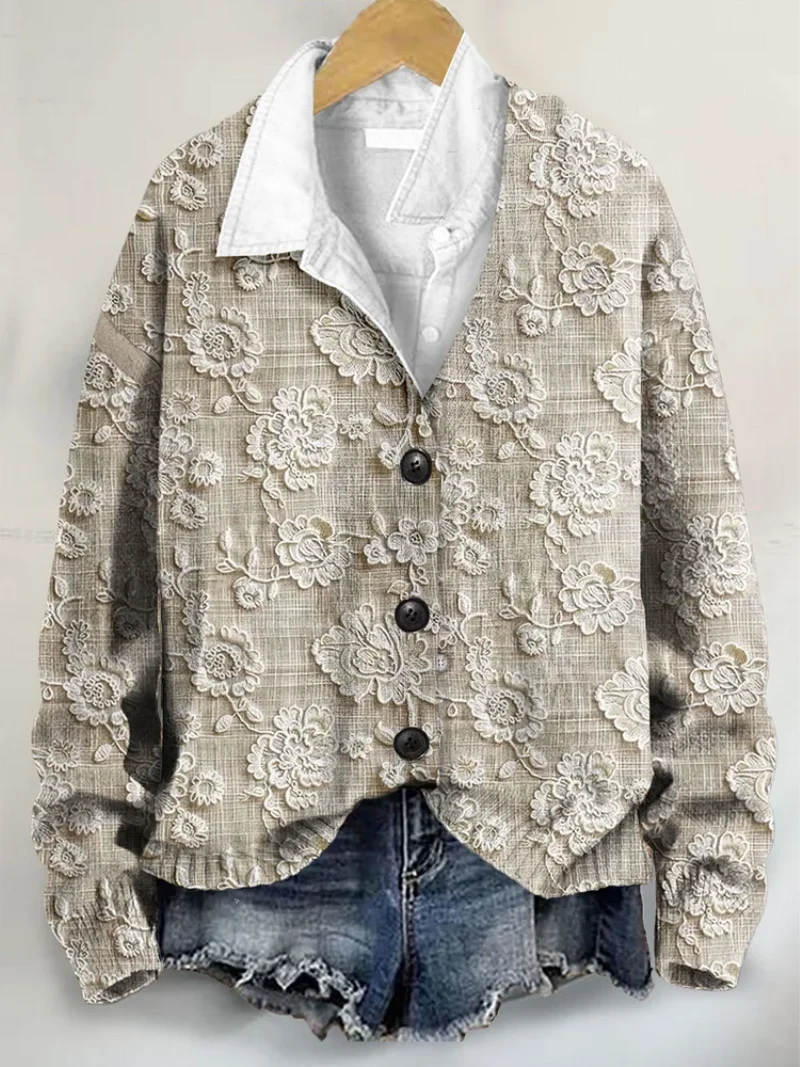 Mara – Blusa de punto con estructura de flores - Imagen 2