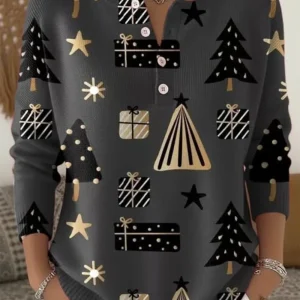 Kira – Suéter cálido con motivo navideño festivo