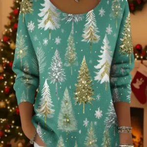 Noelle – Suéter navideño con decoración de pino