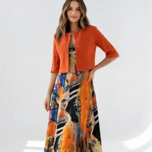 Maéliane -  Vestido midi impreso elegante fluido para Mujer