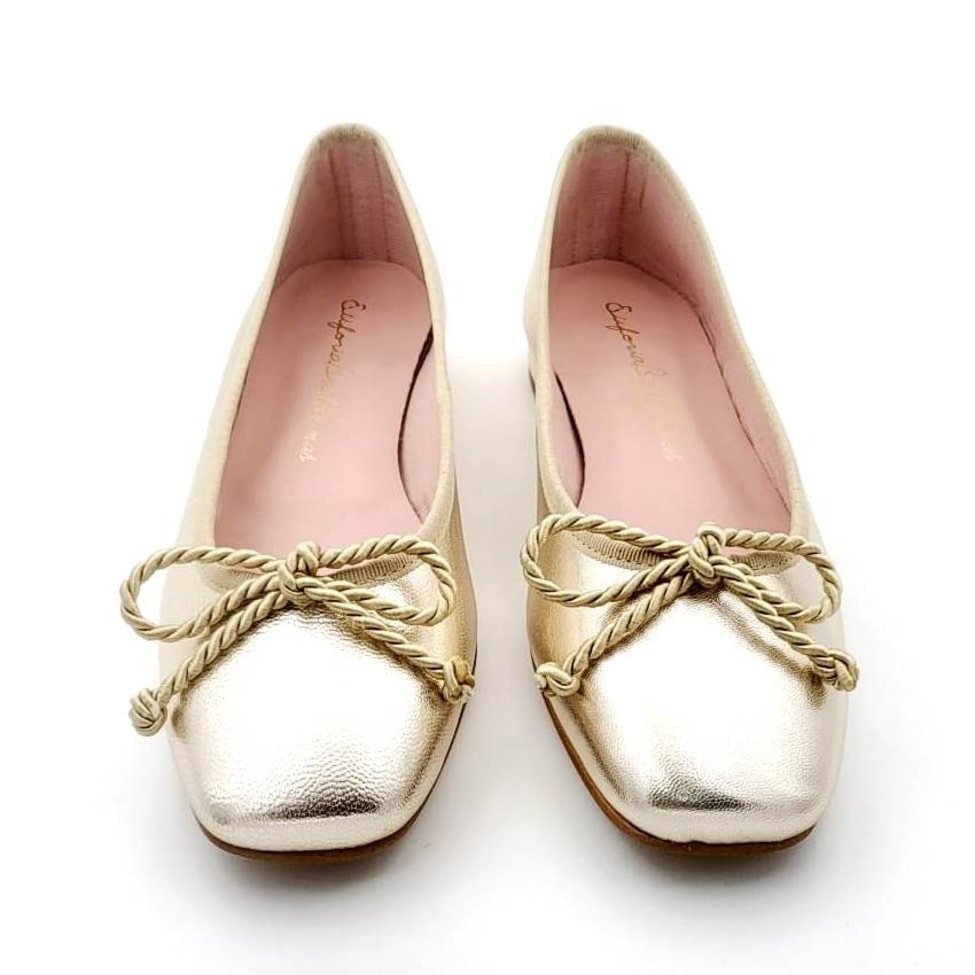 Bailarina En Piel Con Adorno De Cordón Y Tacón De 1cm - Imagen 5