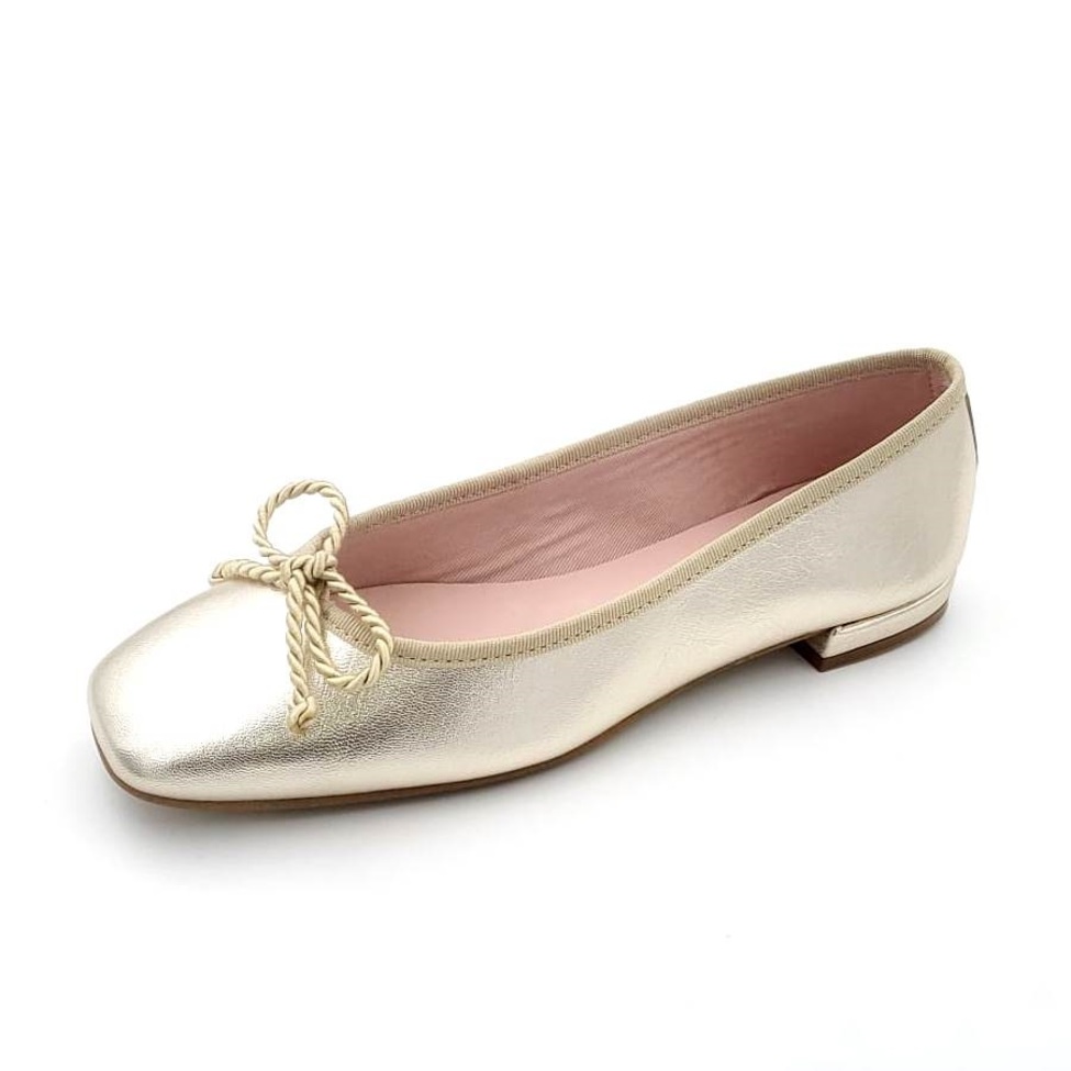 Bailarina En Piel Con Adorno De Cordón Y Tacón De 1cm - Imagen 3