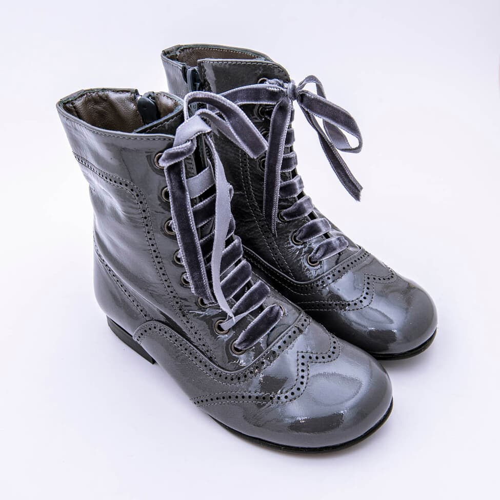 Bota Pascuala Cordón Y Cremallera Charol Hamiltom - Imagen 3