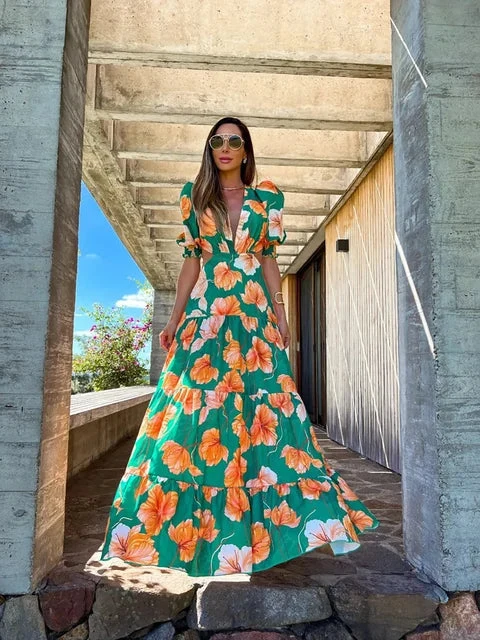 Luz ™ vestido floral hueco - Imagen 3