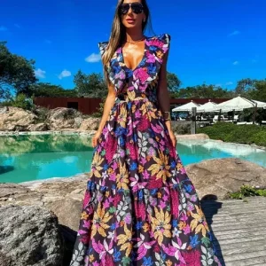 Luz ™ vestido floral hueco