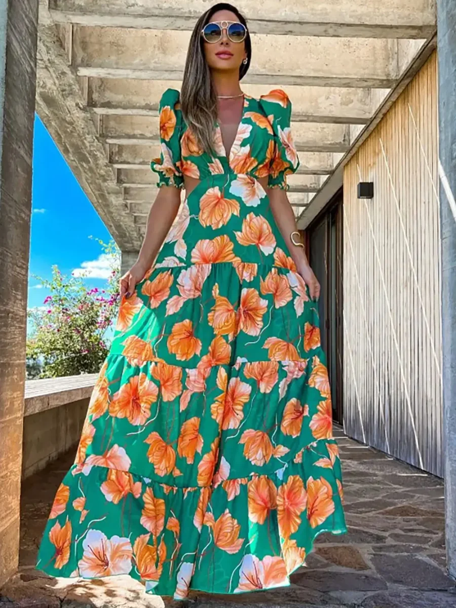 Luz ™ vestido floral hueco - Imagen 4