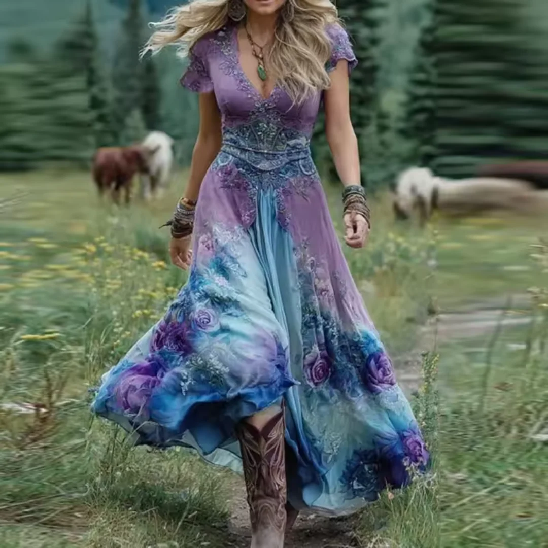 Celestine | Vestido floral fluido y entallado - Imagen 4