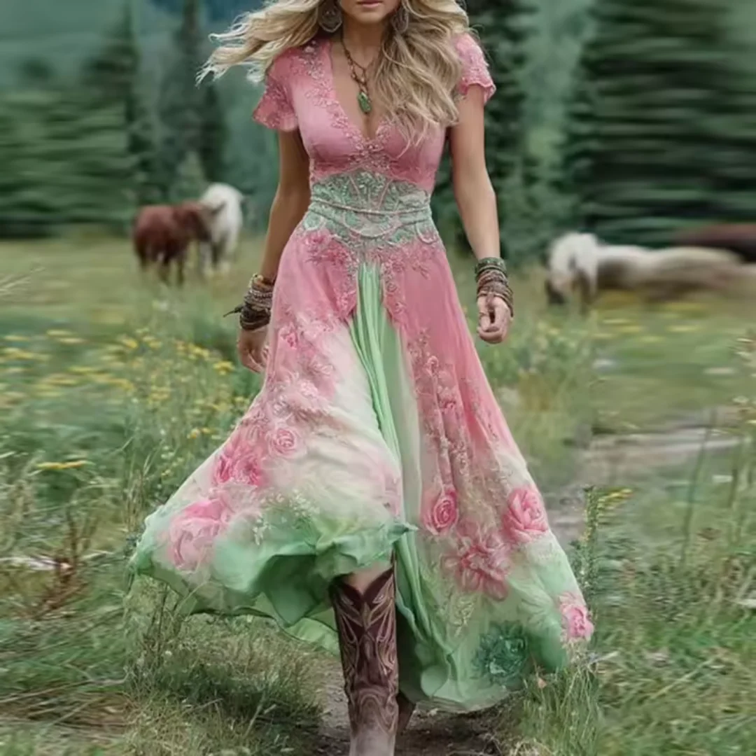Celestine | Vestido floral fluido y entallado - Imagen 6