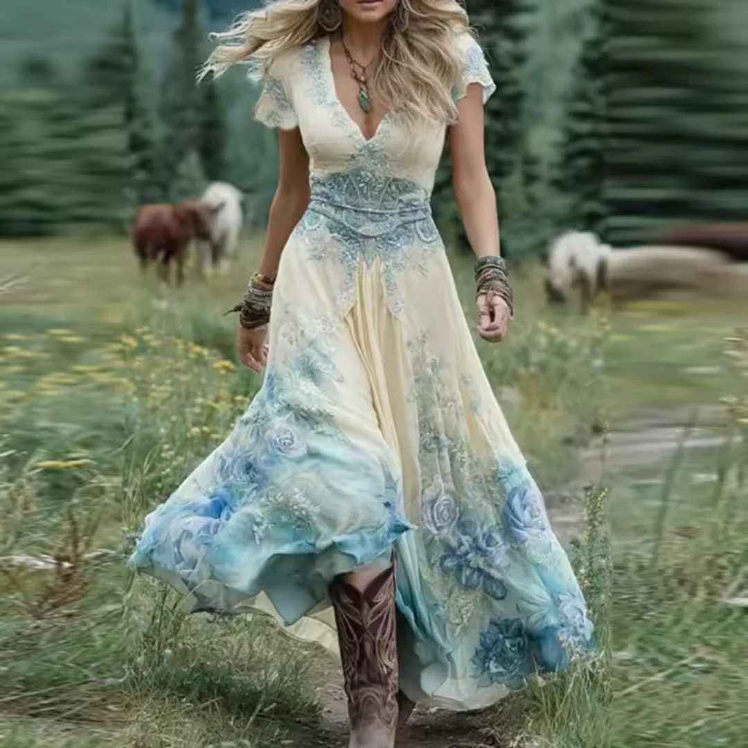 Celestine | Vestido floral fluido y entallado - Imagen 3