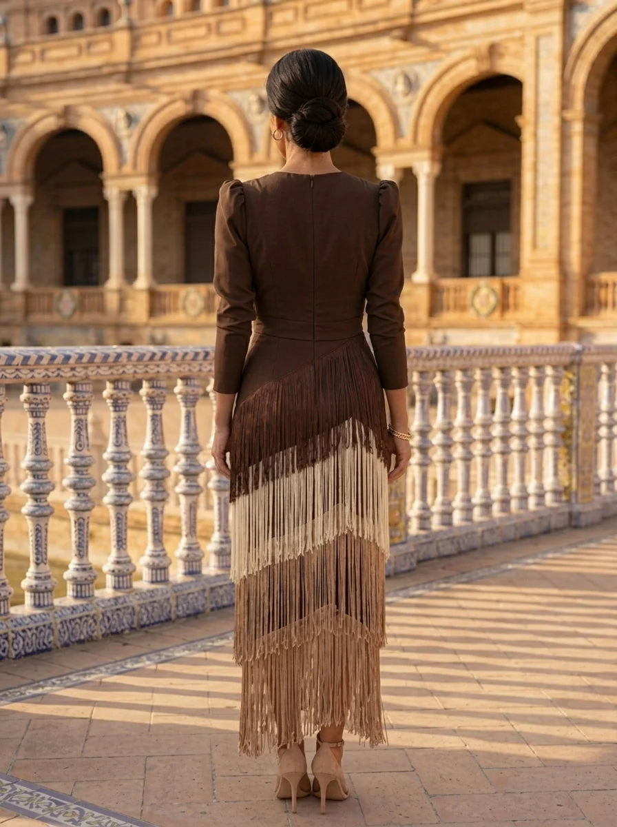 Salvia - Vestido Flecos para Mujer - Imagen 3