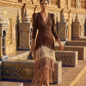 Salvia - Vestido Flecos para Mujer