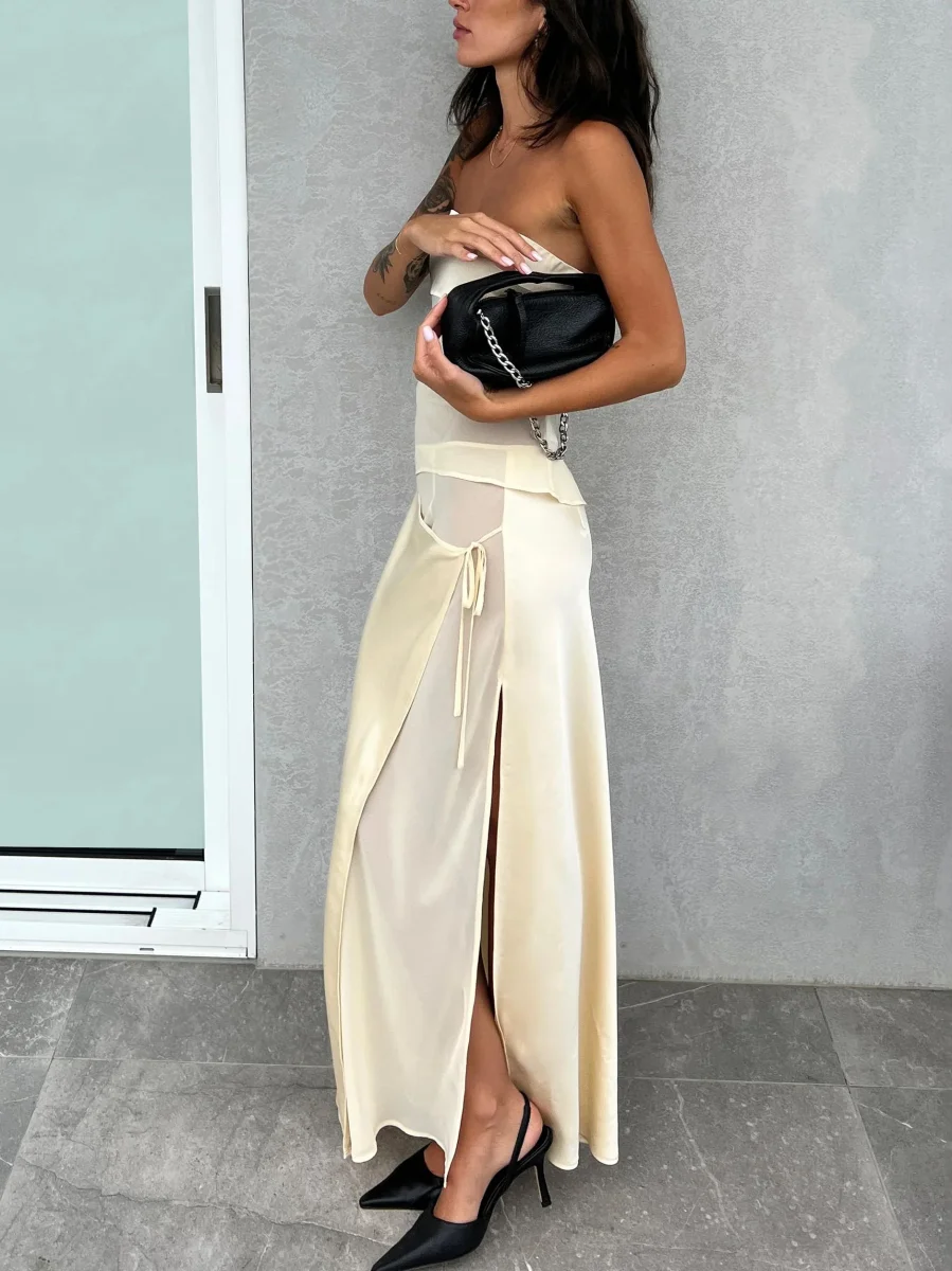 Saia - Conjunto de Falda Midi Ricky de Mantequilla para Mujer - Imagen 4
