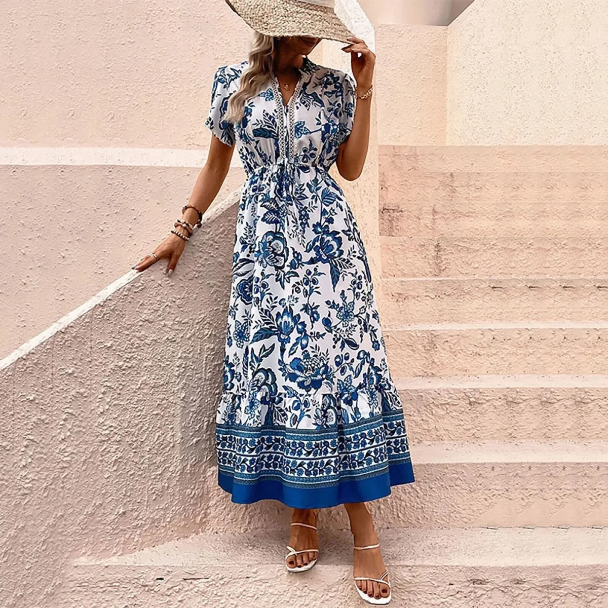 Mary™ Vestido largo de verano con estampado froral - Imagen 2