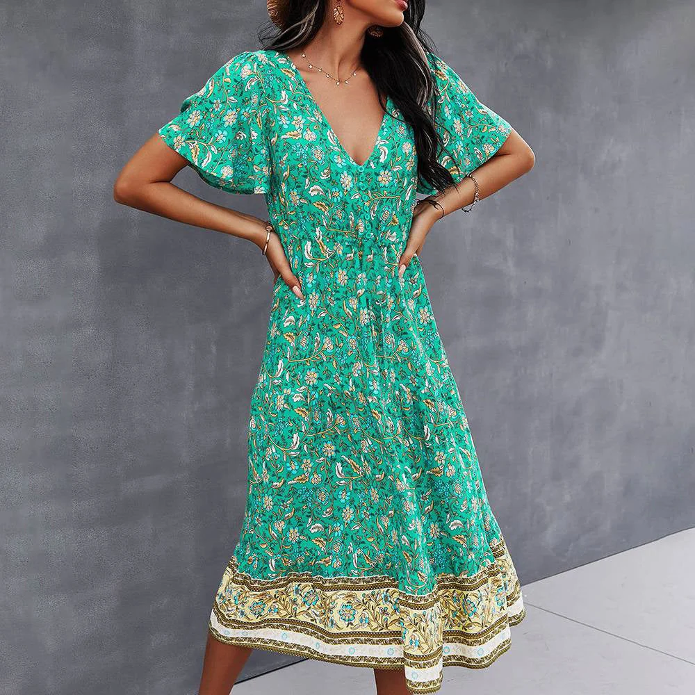 Manon™ Vestido bohemio con estampado floral - Imagen 6