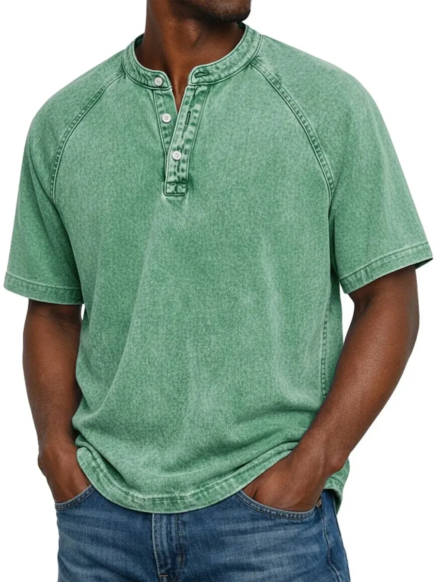 Felipe - Camisa vintage con botones para hombre - Imagen 7