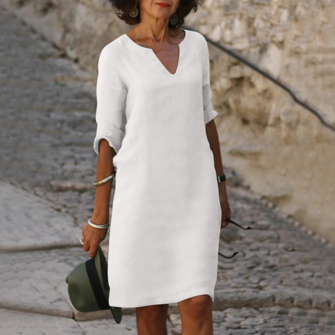 Silvia | Vestido Timeless con cuello en V - Imagen 7