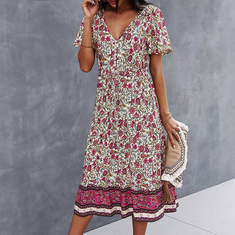 Manon™ Vestido bohemio con estampado floral - Imagen 4