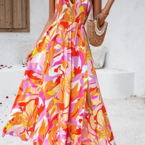 Scarlett™ Vestido plisado de tirantes y estampado primavera/verano