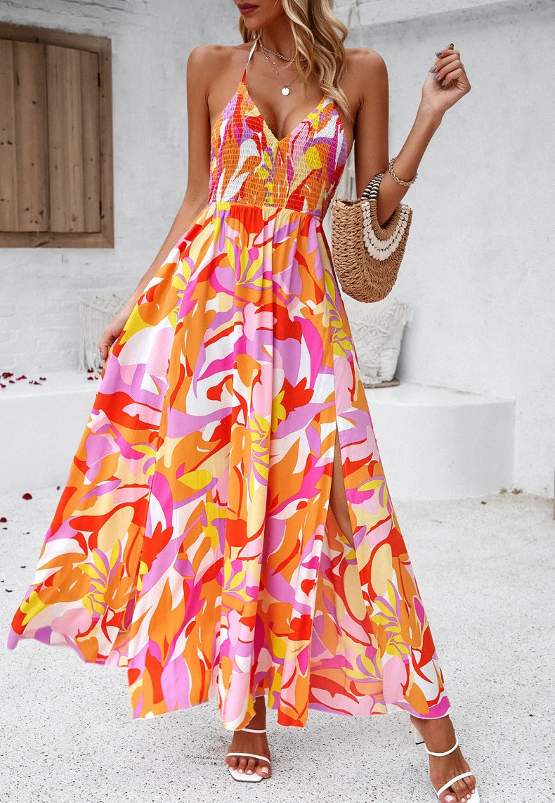 Scarlett™ Vestido plisado de tirantes y estampado primavera/verano - Imagen 2