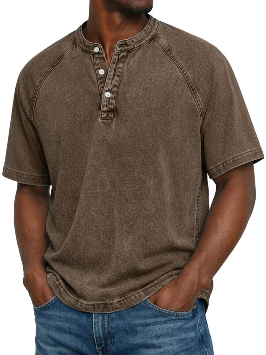 Felipe - Camisa vintage con botones para hombre - Imagen 9