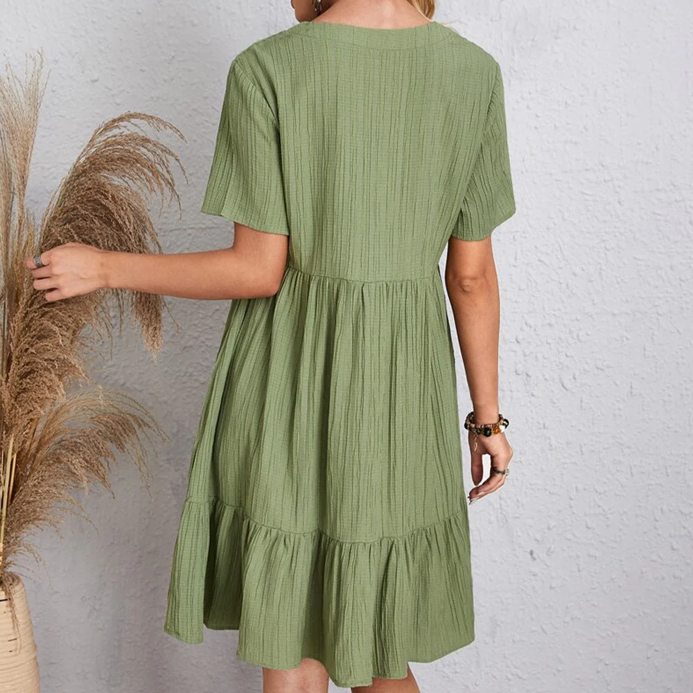 Imma™ Mini Vestido de Manga Corta de Primavera/Verano - Imagen 8