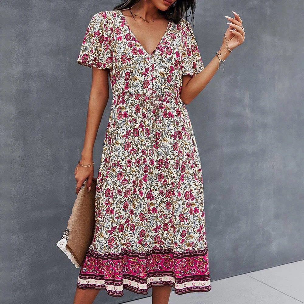 Manon™ Vestido bohemio con estampado floral - Imagen 3