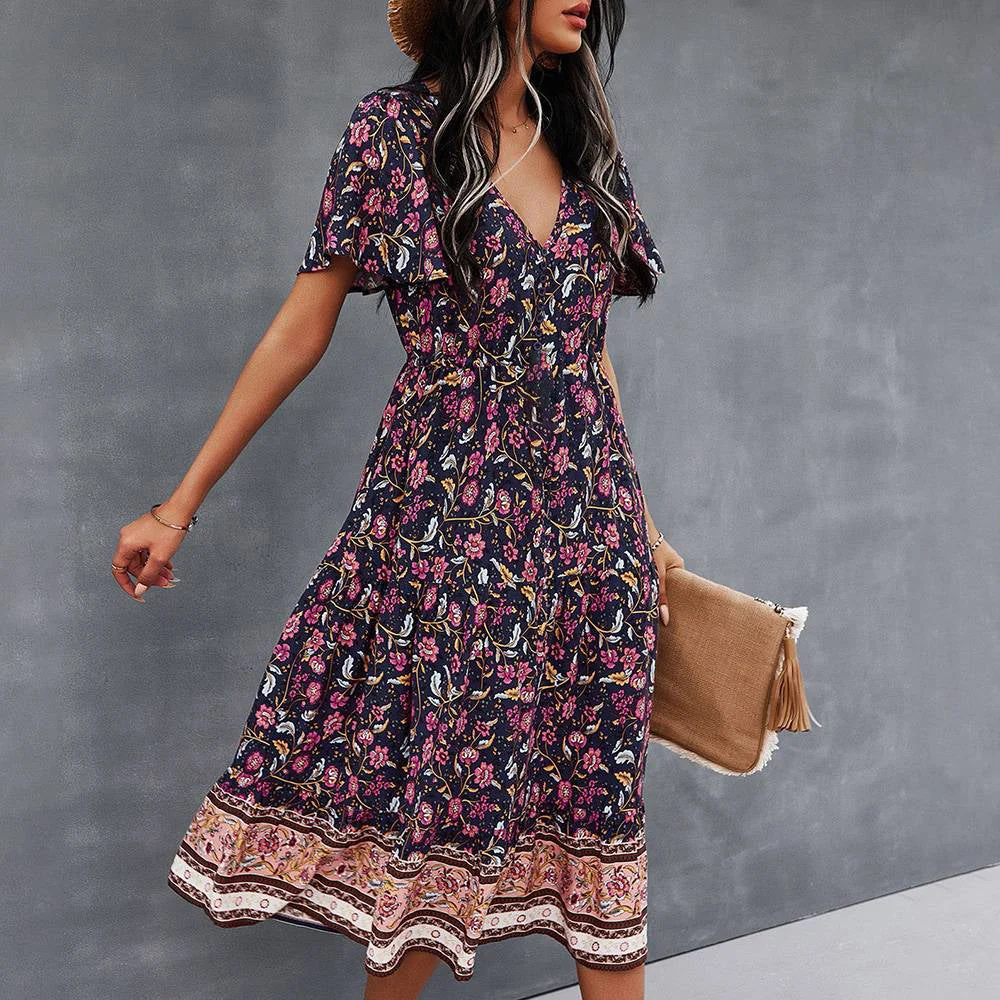 Manon™ Vestido bohemio con estampado floral - Imagen 8