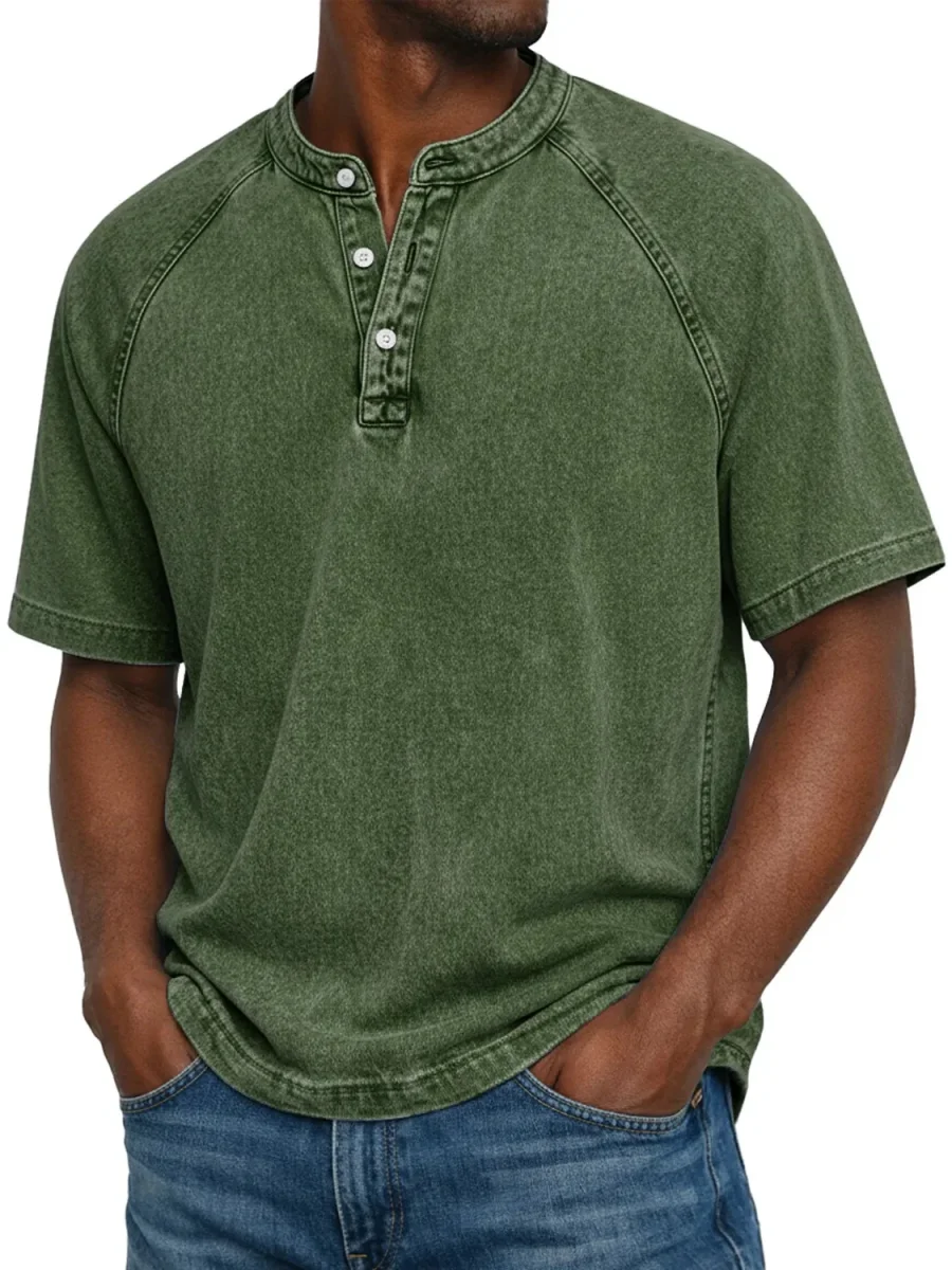 Felipe - Camisa vintage con botones para hombre - Imagen 8