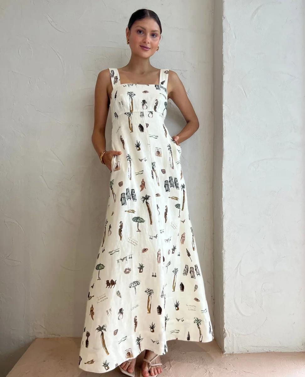 Vestido Marta™ Blanco con Estampado de Verano - Imagen 2