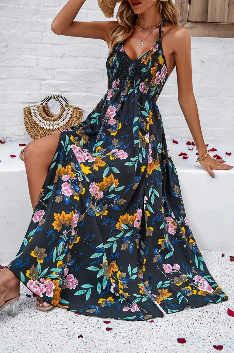 Scarlett™ Vestido plisado de tirantes y estampado primavera/verano - Imagen 5