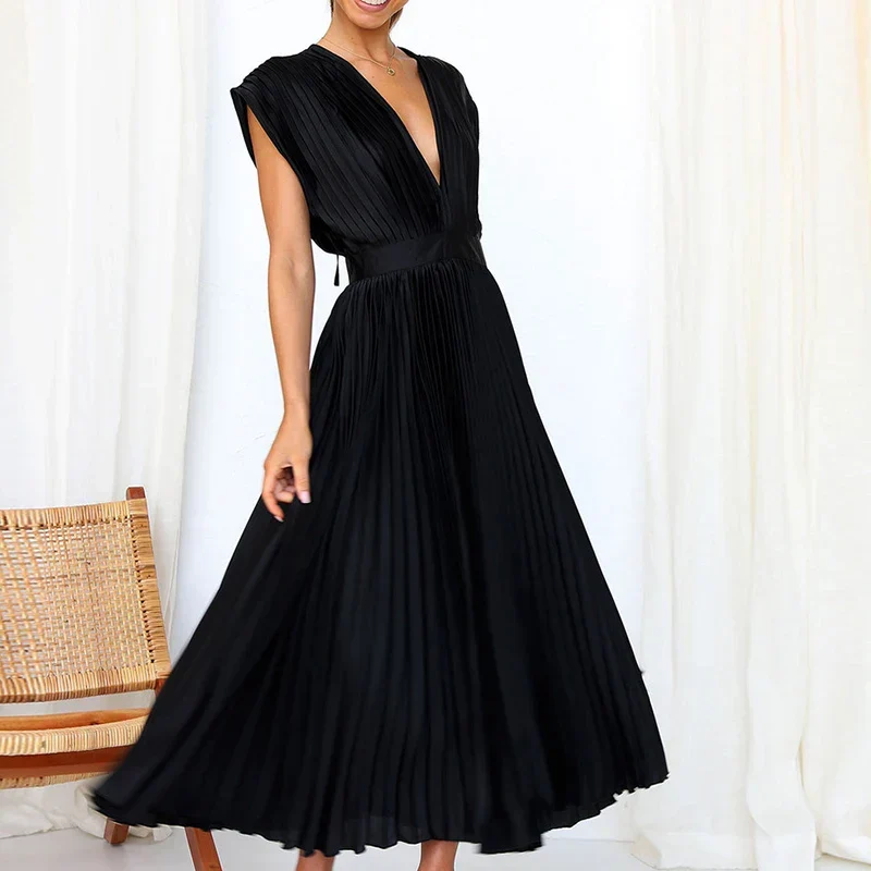 Hedwig - Elegante vestido plisado sin mangas - Imagen 8