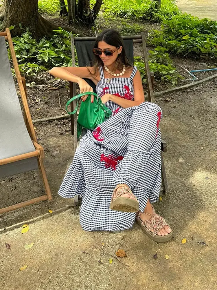 Vestido Marina™ De Cuadros con Detalles Marinos - Imagen 3