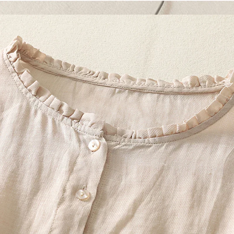Ines - Blusa de Lino con Encaje para Mujer - Imagen 5
