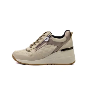 Stonefly Cuña Mina 3 Zip Nap Matelasse Beige