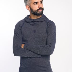 STREAM Camiseta técnica con capucha marino