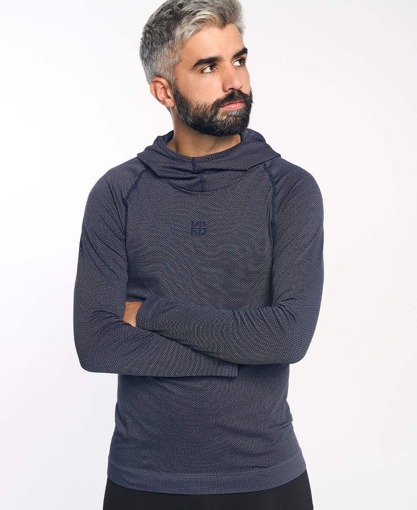 STREAM Camiseta técnica con capucha marino - Imagen 2