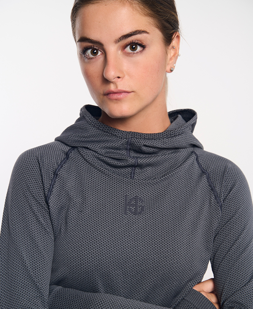 STREAM Camiseta técnica con capucha gris - Imagen 3